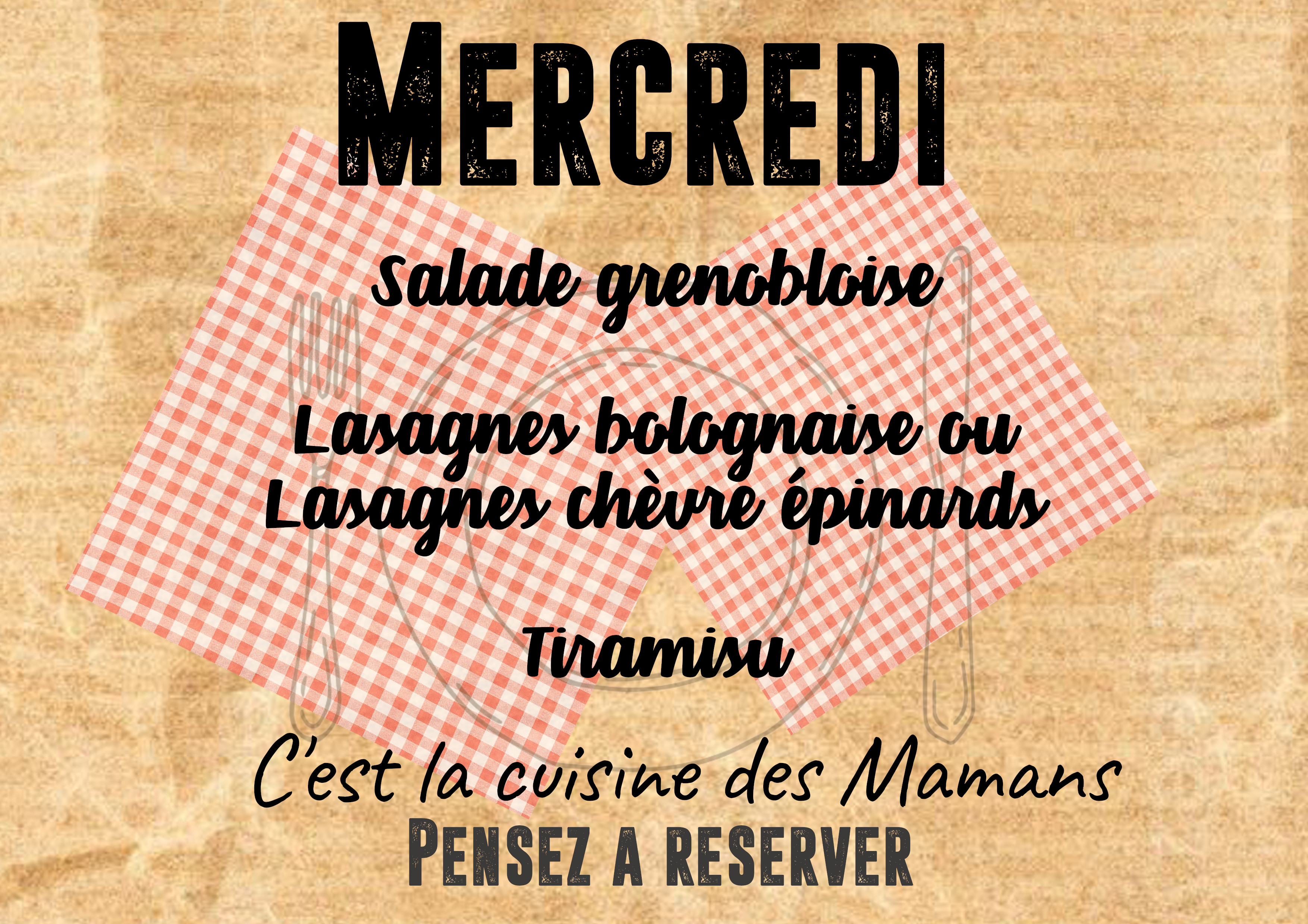 Menu du Mercredi 